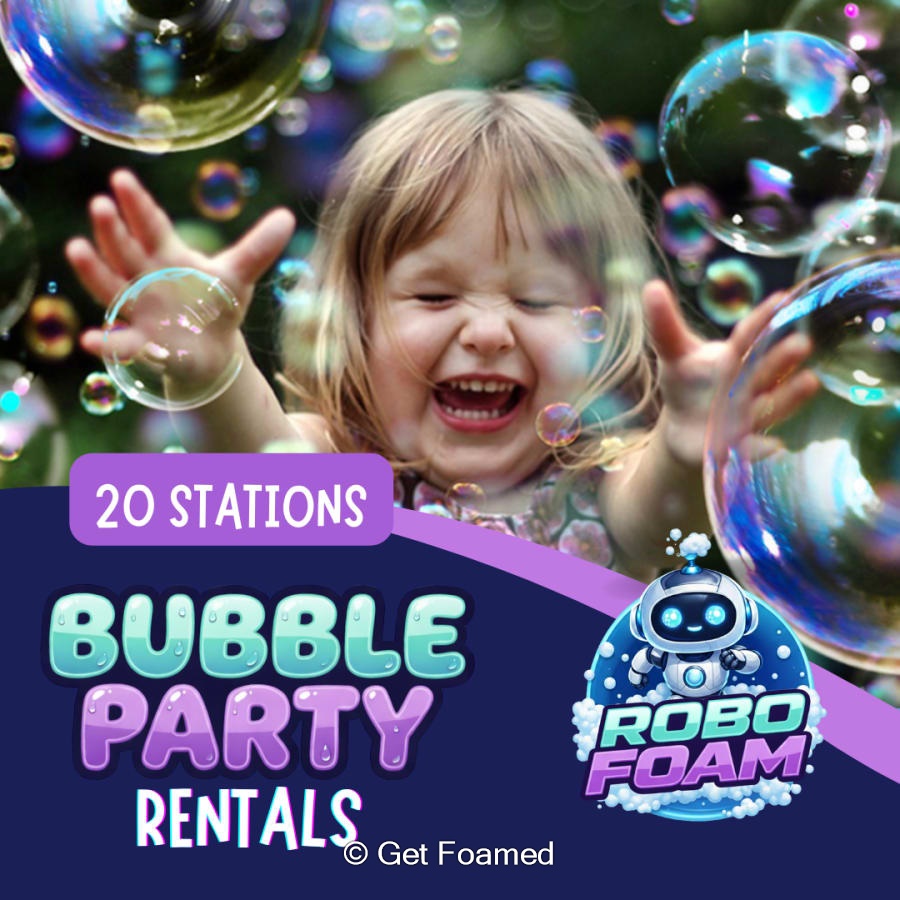 Robo Foam Bubble Party Rental (20 Stations) - Foam Parties in ...